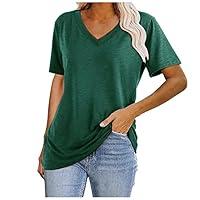 Algopix Similar Product 11 - v Neck t Shirts Women 2021 Summer Short