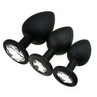 Algopix Similar Product 20 - 3 Pcs 3 Size Silicone Jeweled Anal Butt