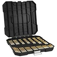 Algopix Similar Product 12 - MACXCOIP 99Pcs Titanium Drill Bit Set