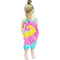 Algopix Similar Product 4 - Toddler Girls Tie Dye Harem Jumpsuits