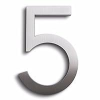 Algopix Similar Product 2 - Modern House Number  Brushed Aluminum