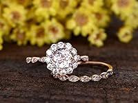 Algopix Similar Product 12 - 2pcs Wedding Ring Set7mm Round Cut