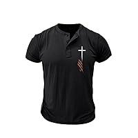 Algopix Similar Product 3 - Mens Cross American Flag Shirt Mens