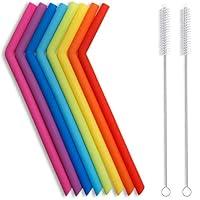 Algopix Similar Product 14 - Hiware Reusable Silicone Straws Long