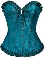 Algopix Similar Product 6 - SZIVYSHI Deep Lagoon Blue Corset Top