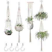 Algopix Similar Product 1 - Mkono Macrame Plant Hangers Set of 4