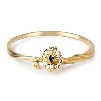 Algopix Similar Product 9 - HOLINSE Gold Birth Flower Ring with