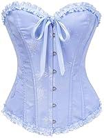 Algopix Similar Product 18 - SZIVYSHI Sky Blue Corset Top for Women