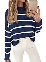 Algopix Similar Product 3 - LILLUSORY Womens Striped Sweater 2024