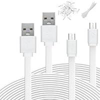 Algopix Similar Product 5 - 2 Pack 30FT Flat Power Extension Cable