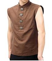 Algopix Similar Product 11 - KUOIN Medieval Shirt for Men Linen