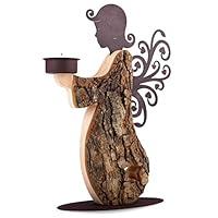 Algopix Similar Product 17 - Forest Decor Wood Angel Tealight Candle