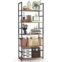 Algopix Similar Product 1 - NUMENN 5 Tier Bookshelf Tall Bookcase
