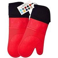 Algopix Similar Product 3 - BPAFree Soft Silicone Oven Mitts 