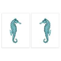 Algopix Similar Product 9 - Seahorses Art Print Set of 2 
