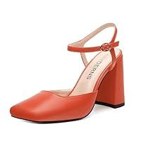 Algopix Similar Product 3 - WAYDERNS Orange Slingback Heels for