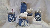 Algopix Similar Product 17 - Nautical Mason Jar Bathroom Set
