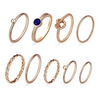 Algopix Similar Product 2 - Rose gold rings set for woman stacking