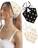 Algopix Similar Product 2 - CHLINS 2 PCS Crochet Bandanas Floral