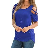 Algopix Similar Product 5 - Womens Strappy Cold Shoulder Top O Neck
