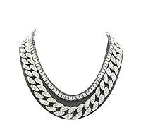 Algopix Similar Product 6 - Mens Iced Out Hip Hop Silver tone CZ