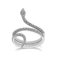 Algopix Similar Product 1 - Sterling Silver 925 Marcasite Snake