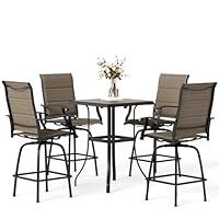 Algopix Similar Product 17 - MFSTUDIO 5 PCS Patio Bar Set with 4