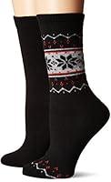 Algopix Similar Product 2 - HUE Womens Blocked Fairisle Boot Sock