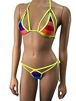 Algopix Similar Product 14 - Rainbow Mini Bikini GString Thong Tie