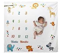 Algopix Similar Product 15 - Fleece Baby Milestone Blanket Jungle