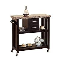 Algopix Similar Product 20 - Benzara Kitchen Cart With Faux Marble