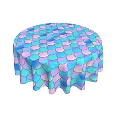 Best Deal for Color Fish Scale Round Tablecloth Polyester Decor Table