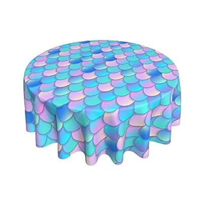 Best Deal for Color Fish Scale Round Tablecloth Polyester Decor Table