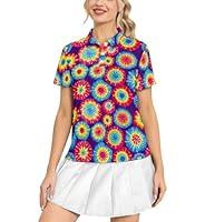 Algopix Similar Product 6 - Yfduk Womens Golf Shirts Tie Dye