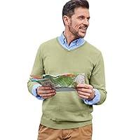 Algopix Similar Product 4 - WoolOvers Mens Combed Cotton V Neck