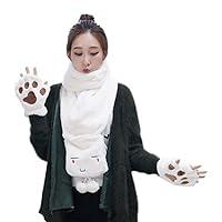 Algopix Similar Product 7 - 2Pieces Winter Scarf Set Warm Cute