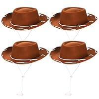 Algopix Similar Product 19 - Peohud 4 Pack Felt Cowboy Hat Western