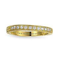 Algopix Similar Product 16 - Personalized Stackable CZ Pave Thin