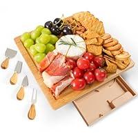 Algopix Similar Product 19 - Yibidys Round Bamboo Charcuterie Board