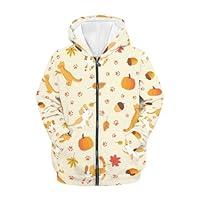 Algopix Similar Product 5 - Jekioweii Cat Pumpkin Zipper Hoodie for