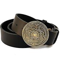 Algopix Similar Product 2 - Leather belt with belt buckle Viking