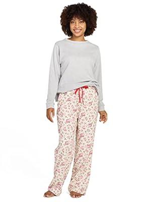 Women Pajamas, Pajamas Long Sleeve Cotton, Homewear Set, Grey, L