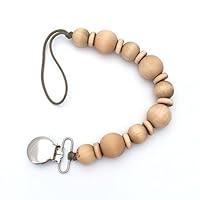 Algopix Similar Product 11 - Natural Wooden Beads Pacifier Clip