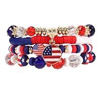 Algopix Similar Product 11 - Lonext USA Bracelet Red White Blue