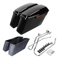 Algopix Similar Product 3 - SLMOTO Vivid Black Hard Saddlebags