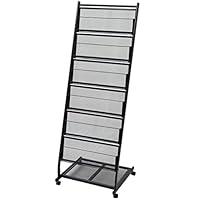 Algopix Similar Product 20 - vidaXL Black Steel Magazine Rack and