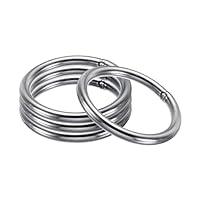 34mm Metal O Rings, 4 Pack 304 Stainless Steel Round Rings for Hardware  Bags