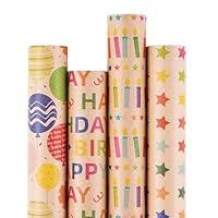 Algopix Similar Product 19 - PlandRichW Kraft Birthday Wrapping