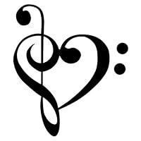 Algopix Similar Product 13 - Treble Bass Clef Heart Love Music Vinyl
