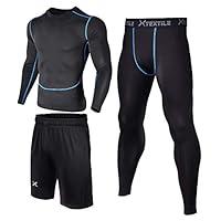Algopix Similar Product 9 - Xtextile 3 Pcs Mens Workout Set with